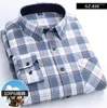 Men's Casual Shirts 2024 Autumn Plaid Mens Pure Cotton Long Sleeve Regular Fit Man Clothes Plus Size