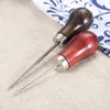 1 st Sewing Awl Tool Steel Needle Redwood Handle Piercing Leather Clothing Paper Craft Stitch Punch Diy Shoe Repair Binding Tools