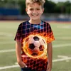 T-Shirts Chilren Giyim Kızları 10 ila 14 yaşında futbol jersey çocuk çocuklar için futbol baskı üstleri giymek Koreli tees yazında yeni t-shirt 240410