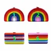 Catch Wallet Rainbow Color Luxury High-end Ladies Luxury Shiny Wedding Party Birthday Christmas Valentine'Day Gift Free Frakt