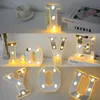 16cm Gold Luminous 26 English LED Letter Night Light Alphabet Number Lamp Christmas Wedding Birthday Party Propose Decoration