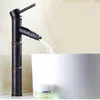 Waschbecken Wasserhähne 3 Stile Ly Euro Elegant Schwarzer Wasserhahn Bambus -Basin -Mixer Deck montiert Eingriff Wasser Taps295s