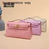 女性ケリスオストリッチレザー7A高品質22cmジェネレーションバッグスキンハンドバッグとレザーバッグ小さなバッグ