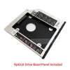 Enceinte avec panneau avant de la lunette 2nd HDD SSD Drive du disque dur sata boîtier d'adaptateur de cadre de caddy de baie optique pour Dell Latitude E4300 E4310