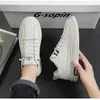 Casual Shoes Sneakers Man Fashion For Men Trend Print Leather Flats Skateboard Street Cool Boy Slip-on