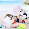 New Sunscreen Beach UV Cut Cap Pink Children's Shawl Cap Soft and Light Travel Wild Color Sun Hat Children's Hat 1-4 Years