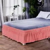 Solid puur gekleurd bedrok rok Amerikaanse stijl elastische bed rok kingsize size beddening beddengoed sets product voor thuishotel cholchas