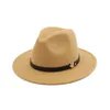 QBHAT Men Mujeres de lana de lana Panamá de fieltro Broz Jazz Fedora Fedora Hats Black M Letter Band de cuero Capa verde trilby 240410