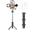 Sticks Andoer Smartphone Video Rig Kit com LED Video Light Mini Microfone Selfie Stick Tripé para gravação de vídeo VLOG Streaming ao vivo
