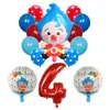 14pcs / set Plim Clown Foil Number Balloons Latex Air Globos Enfants Baby Shower Birthday Party décorations