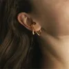 Backs Earrings 1Pcs Punk Metal Double Layer Ear Cuff Clip For Women No Pierced Geometric Earcuff Wrap Clips Jewelry Gifts E038