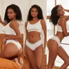 Women's Panties 3PCS Sexy Lace Women Cotton Underwear Low Rise Solid Color Brazilian High Elastic Breathable Underpants Lingerie