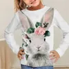 Camisetas kawail animais coelhos 3d impressos tshirts longos crianças verão moda menino casual menina unissex redondo pescoço camiseta tees de meninas roupas 240410