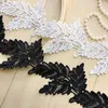 1 Yards 9,3 cm de large blanc noir broderie dentelle de dentelle guipure lacets rubans garnitures en dentelle de fleur tissu pour le ruban de couture