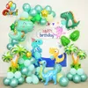 1Set Dinosaur Foil Balloons Garland Arch Kit Latex Balloon Chain Forest Animals Birthday Party Decorations Kids Toys Baby Shower G289q