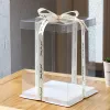 5pcs/Los großer quadratischer transparenter Kuchenbox Geburtstag Überraschung Geschenk Back Verpackung Box PVC Plastik Kuchenbox Party Lieferungen