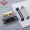 Aobt neue chinesische Doppelgriff Tür Zinklegierung gebürstete matte schwarze Hohlhandbuch Bücherregal Schubladengriffknöpfe Griff Hardware