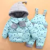 Down Coat 2024 Baby Boys Winter Snowsuit Kids Jacka Overaller Snow Suit 1-4 år barn flickor kläder set spädbarn