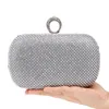 Diamonds Luxus Frauen Clutch Finger Ring Dame Abend Taschen Silber Farbkette Schulterparty Hochzeit Handtaschen