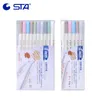 STA 6551 DIY Metalowe Kolor Pióry Rysunek Malowanie Podręcznika Pen PIĄTA DO BLAKUJEGO PAPIERY Hard/Soft Head Stationerery Escolar