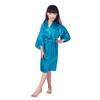 Wholesale Girls Solid Silk Satin Kimono Robes Kids Children Bathrobe Sleepwear Bath Nightgown for Wedding Spa Party Birthday