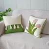 Cuscino ins fresco cover tulipano 45x45 cm Fiori ricamati divano quadrato Throwcase camera da letto decorativa vita