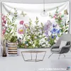 Färgglada blommor växter tapestry vintage örter tapestry vilda blommor tapestry vägg hängande natur landskap tapestry för levande