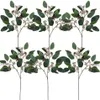 6 Pcs Faux Seeded Eucalyptus Spray Greenery Artificial Leaf Green Spring Stems for Floral Arrangements228N