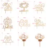 "Mr and Mme" Vintage Rustic Wedding Cake Topper Laser Couper Lettres de mariage Décorations de gâteau de mariage Favors Supplies Cadeaux de fiançailles