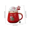 Tasses 500 ml de grande capacité du santa claus tasse de café en céramique colorée pour boire à thé pour boissons au chocolat cadeau de Noël