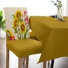 Bee Sunflower Vintage Couvre de chaise pour décoration de salle à manger Couvertures de chaise en spandex pour décoration de fête de mariage