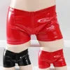 Sous-pants Men sexy Pu Leather boxers zip up up up basse hauteur bodycon shorts hanche lift sewear bulge pochette