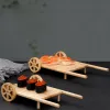 Wooden Creative Sushi Car Sushi Seafood Plate Recurter