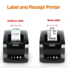 Impresoras Xprinter Termal Etiqueta Termal Código de barras Pegatina USB Bluetooth Imprimir 20 mm80mm 365B 370B DT325B para Android IOS Windows