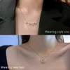 Pendant Necklaces Fashion Jewelry Love Clover Magnetic Pendant Necklace for Women Heart Clavicle Chain Artificial Gemstone A Two-Wear Jewelry Gift 240410