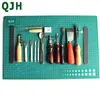 Leather Craft Tools Kit Hand Sewing Stitching Punch Carving Work Saddle Groover Set Accessories DIY Leather Tool PVC Cutting mat