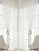High-class finished sheer curtains modern flower hollow out voile window treatments bedroom curtains balcony white lace curtain