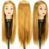 Tête mannequin avec 65 cm 80% Human Hair Training Head Kit Doll Head for Practice Traid Hairstyle Cosmétologie avec cadeau gratuit