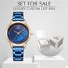 Femmes Watch Naviforce en acier inoxydable Lady Wristwatch mode étanche pour les dames, montres de fille bleue simple pour 174L