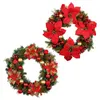 Kwiaty dekoracyjne wieniec świąteczny z znakiem powitalnym do drzwi frontowych sztuczne jagody girlandy kulki ornament ksmdecor