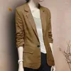 Kvinnors kostymer S-3XL Kvinnor Blazer Jacka Bomull Linne tunn tre kvart ärm Slim Loose Spring Summer Autumn Casual Office Work Plus Size Size