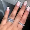 Bant Yüzükleri 9 Stil El Yapımı Promise Band Ring 925 STERLING Gümüş AAAA CZ Engagement Wedding Band Ring Erkek Moda Takı J240410