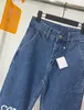 TRENDY 2024 Spring and Automn Season Nouveau logo brodé Pantalon de jean raide en liberté décontractée en bleu foncé pour hommes et femmes