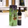 10st Color Single Plastic PP Red Wine Bottle Bag With Rope Handle Champagne Double Tote Packaging Box Beer Wine Package