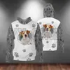 Jack Russell Terrier-PAW DOG 3D HOODIES IMPRIMÉS UNISEX PAUTURS DIGNAGE DOGN DOGN SHOODIE STREET CASSOIR