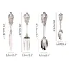 24Pcs Wedding Luxury Silver Cutlery Set Silverware Western Royal Tableware Silver Dinnerware Dinner Fork Knife Christmas Gift