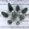 15/20/25cm Mini árbol de Navidad Nieve Blanca Pino Pino de plástico Figuras de madera de madera Regalos de Navidad adornos para decoración de la mesa del hogar