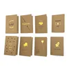 16pcs/lot Handwritten Blank Kraft Greeting Card with Gold Printing Blank Postcards Birthday Invitations Wedding Namecard