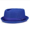Oddychający kapelusz England Mesh Flat Straw Hat Retro England Jazz Składane słoneczne kapelusze Panama Casual Party Caps Fedora 240401