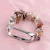 MI Band 7 6 5 Bracelet de bijoux élastique de sangle pour Xiaomi Mi Band 8 Band Accessoires Band Watch pour femmes avec une perle en pierre naturelle
